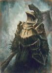  1other ambiguous_gender armor club_(weapon) commentary dark_souls_(series) dark_souls_i dragon&#039;s_tooth_(dark_souls) english_commentary full_armor gauntlets havel_the_rock helm helmet highres holding holding_club holding_weapon knight shoulder_armor warhuan weapon 