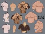  4boys abs anatomy arm_tattoo back_muscles bara belly body_fur colored_skin headless large_pectorals male_focus multiple_boys muscular muscular_male navel nipples original paexie pectorals plump shaved_body shredded_muscles skinny strongman_waist tattoo thick_navel_hair torso_only v-taper veins veiny_arms veiny_pectorals white_skin wolf_(paexie) 