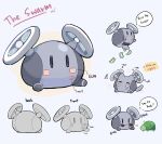  animal_ears banknote cat_tail chibi chibi_only commentary drone english_commentary english_text firing flying full_body highres money no_humans simple_background speech_bubble swarm_drone_(neuro-sama) tail turtle ukichan22905846 vedal987 vedal_ai virtual_youtuber white_background 