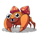  full_body looking_at_viewer mistray-art mushroom no_humans open_mouth paras pokemon pokemon_(creature) signature simple_background solo white_background 