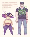  2025 absurd_res anthro artist_name bottomless clothed clothing digital_media_(artwork) duo english_text eyebrows eyelashes female fingers gammainks generation_7_pokemon hair hector_(gammainks) hi_res holding_object huge_hips human looking_at_viewer male mammal mimi_(gammainks) mimikyu nintendo nipple_outline pokemon pokemon_(species) simple_background small_waist text thick_thighs wide_hips 