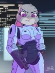 2024 angry anthro breasts building city crossover cybernetics cyborg digital_drawing_(artwork) digital_media_(artwork) disney ears_down female frown fur grey_body grey_fur gun_arm hi_res judy_hopps lagomorph leporid looking_down machine mammal metallic_body multicolored_body multicolored_fur night pandaz09 pink_nose pivoted_ears purple_eyes rabbit rabbit_ears robocop_(franchise) severed_arm severed_body_part severed_limb solo two_tone_body two_tone_fur white_body white_fur white_sclera zootopia