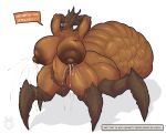 2025 absurd_res areola arthropod arthropod_abdomen arthropod_taur belly big_areola big_breasts big_butt big_nipples bodily_fluids breast_tattoo breasts brown_areola brown_body brown_exoskeleton brown_nipples butt colored english_text exoskeleton eyeless female hand_behind_head helldivers hi_res huge_breasts insect insect_taur lactating milk nipples nude nude_female nursing_spewer open_mouth projectile_lactation raised_arm shaded simple_background solo speech_bubble standing tattoo taur terminid text thick_thighs tongue white_background wolfarion