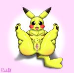  absurd_res anus bodily_fluids butt cleft_tail clitoral_hood clitoris featureless_chest female feral flat_chested fur genital_fluids genitals happy hi_res looking_at_viewer nintendo open_mouth pikachu piskelo10 pok&eacute;mon pok&eacute;mon_(species) presenting presenting_pussy pussy pussy_juice smile smiling_at_viewer solo spread_legs spreading thick_thighs tongue video_games wide_hips yellow_body yellow_fur 