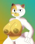  absurd_res adventure_time cake_the_cat cartoon_network confusion dezmine21 domestic_cat eyebrows felid feline felis female fur genitals hand_on_hip hi_res looking_at_viewer mammal nude pussy raised_eyebrow solo tan_body tan_fur white_body white_fur 