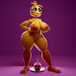 3d_(artwork) absurd_res animatronic antenna_hair anthro areola avian beakless big_areola big_breasts bird bite biting_lip blender_(artwork) breasts chicken cupcake_(fnaf) curvy_anthro curvy_female curvy_figure digital_media_(artwork) female five_nights_at_freddy&#039;s five_nights_at_freddy&#039;s_2 galliform gallus_(genus) genitals hair hand_on_breast hand_on_hip hi_res huge_breasts looking_at_viewer lovetaste_chica machine nipple_piercing nipples nude nude_anthro nude_female oddbaals orange_nipples phasianid piercing pussy robot robot_anthro scottgames smile smiling_at_viewer solo tail thick_thighs toy_chica_(fnaf) wide_hips yellow_body yellow_skin