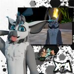 2025 3d_avatar 3d_modeling blue_eyes blue_markings fur grey_body grey_fur grey_hair hair hi_res lemur male mammal markings model primate strepsirrhine tongue tongue_out vrchat vrchat_model white_body white_fur xca zgf_art