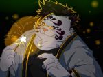  2020 4:3 anthro belly clothing eyewear felid fireworks fur glasses humanoid_hands kemono licho_(tas) mammal overweight overweight_anthro pantherine popcornduck2 shirt solo tiger tokyo_afterschool_summoners topwear video_games white_body white_fur 