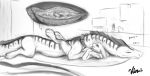  2020 after_vore anthro bodily_fluids bone collar cuddling digestion dragon duo eyes_closed female feral gore graphite_(artwork) greyscale guts inside internal intestines kiva~ lagomorph leporid lying mammal monochrome on_back pencil_(artwork) purring rabbit simple_background skeleton sketch smile stomach stomach_acid traditional_media_(artwork) vore 