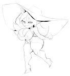  areola areola_slip big_breasts breasts cleavage clothed clothing dart_(thecon) female footwear goblin hi_res high_heels humanoid monochrome nipple_outline not_furry shoes simple_background solo thecon white_background wide_hips 