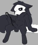 anthro balls black_body black_cum black_fur black_sclera blush bodily_fluids canid canine canis changed_(video_game) colored_cum cum cumshot ejaculation fur genital_fluids genitals humanoid humanoid_genitalia male mammal mask mylastarchive penis pupils puro_(changed) simple_background solo tail unusual_bodily_fluids unusual_cum unusual_genital_fluids white_pupils wolf