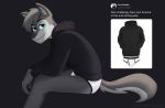  absurd_res anthro blue_eyes briefs canid canine canis clothing drawyourfursona english_text fur grey_body grey_fur hi_res hoodie looking_at_viewer male mammal meme sebtheredpanda simple_background sitting smile solo text topwear twitter underwear white_clothing white_underwear wolf zach_the_wolf 