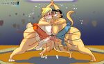 anthro domestic_cat duo felid feline felis fight gynomorph hi_res intersex intersex/intersex lagomorph leporid lord_hamilton mammal mrs._katswell nickelodeon patricia_bunny rabbit sumo sumo_wrestler t.u.f.f._puppy the_looney_tunes_show warner_brothers