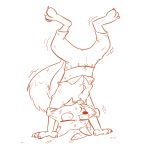  anthro bottomwear canid canine cheek_tuft clothed clothing disney facial_tuft fox fully_clothed fur handstand male mammal monochrome necktie nick_wilde orange_and_white pants red_fox shaking shirt shoutingisfun simple_background solo topwear trembling tuft upside_down white_background zootopia 