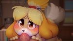  animal_crossing anthro blush brown_eyes canid canine canis claws domestic_dog duo erection fellatio female female_focus first_person_view fur genitals hair inside isabelle_(animal_crossing) looking_at_viewer male male/female male_pov mammal marshmallow-ears nintendo nude oral penile penis sex shih_tzu solo_focus tailwag thick_thighs toy_dog vein video_games wide_hips widescreen yellow_body yellow_fur 