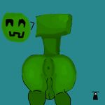  1:1 balls butt creeper elgusanoide genitals humanoid male minecraft presenting presenting_hindquarters solo video_games 