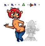  anthro clothed clothing duo exhibitionism female male master_onion mrplow34 parappa_the_rapper shocked sony_corporation sony_interactive_entertainment topless um_jammer_lammy video_games 