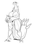  anthro big_breasts breasts dnp101 fan_character genitals hi_res intersex legendary_pok&eacute;mon monochrome nintendo nude penis pok&eacute;mon pok&eacute;mon_(species) sketch tavya video_games yveltal 