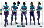  &lt;3 2020 absurd_res ameizinglewds blue_body blue_skin breasts clothed clothing female hi_res humanoid machine misumi_keiko model_sheet not_furry robot robot_humanoid solo teeth 