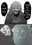  animated_skeleton bone comic death_(personification) dialogue duo english_text felid feral ghost jenny_jinya lion loving_reaper mammal pantherine skeleton spirit text undead 