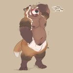  1:1 2020 absurd_res anthro bulge english_text hi_res male mammal minedoo moobs nipples onesie overweight overweight_anthro overweight_male simple_background solo text ursid 