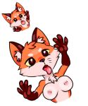  anthro black_body black_fur breasts breasts_against_glass brown_eyes canid canine disembodied_penis eyebrows female fox fur genitals jukers male mammal nipples nude on_glass orange_body orange_fur orange_tuft pappy penis simple_background stickers tongue tongue_out vkontakte whiskers white_background white_body white_fur white_tuft yellow_sclera 