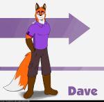  anthro arrow canid canine clothing dave_(gearfox98) eyewear fox gearfox98 glasses hi_res male mammal muscular muscular_anthro muscular_male purple_clothing purple_shirt purple_topwear shirt short_pants solo standing text topwear url 