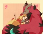  &lt;3 2020 ambiguous_gender anthro blonde_hair braixen braixenchris canid canine chris_(thebraixenchris) claws duo english_text female female/ambiguous fur hair hi_res highlights_(coloring) holidays hug inner_ear_fluff mammal mother mother&#039;s_day mother_and_child nintendo orange_body orange_fur orange_nose parent parent_and_child pok&eacute;mon pok&eacute;mon_(species) ponytail red_claws red_hair shoulder_tuft stick text tuft video_games zoroark 