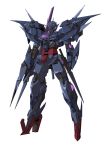  absurdres beam_rifle cunkou_mangren dark_persona energy_gun fusion gn_drive gundam gundam_00_sky gundam_build_divers highres looking_down mecha no_humans purple_eyes solo standing v-fin weapon white_background 