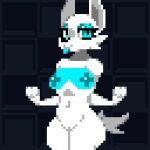 animated anthro big_breasts bouncing_breasts bouncing_butt breast_expansion breasts butt canid canine digital_media_(artwork) expansion eyelashes eyeshadow female flat_chested genitals growth hi_res huge_breasts insaniousjaydonius jumping makeup mammal pixel_(artwork) pixel_animation solo tail tongue tongue_out vulva