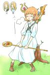  1boy 2girls blonde_hair boots brown_boots claud_(fire_emblem:_genealogy_of_the_holy_war) closed_eyes commentary_request dress edain_(fire_emblem) exhausted family_tree fire_emblem fire_emblem:_genealogy_of_the_holy_war flat_chest grass holding holding_staff lana_(fire_emblem) long_dress mage_staff multiple_girls on_tree_stump orange_hair relationship_graph short_hair sitting staff tenjin_(ahan) translated tree_stump white_background white_dress 