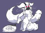 after_vore anthro balls big_balls big_penis bodily_fluids canid canine canis changed_(video_game) clothing coat cock_vore cum cum_transformation dominant dominant_male dr._k_(changed) fatal_vore gas_mask genital_fluids genitals hi_res lab_coat larger_pred male male/male male_pred male_prey mammal mask muscular muscular_male penile penis penis_grab puffylove puro_(changed) questionable_consent red_eyes size_difference steam submissive submissive_male tail topwear transformation unseen_prey vore wearing_mask white_body wolf