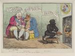 1783 18th_century ancient_art anthro bellows biped black_body bowl box canid canine caption charles_fox clothing container cooking_pot crouching cutlery demon dialogue fire fireplace footwear fox furniture group hi_res holding_spoon human humanoid james_gilray kitchen_utensils male mammal picture_frame political_cartoon politics reynard_the_fox sash shoes sitting speech_bubble spoon stool strikethrough tail tools trio