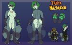 abs absurd_res angry anthro armor bitterfucker1 bone bone_necklace breasts butt camo camo_clothing camo_print cigarette claws cleavage clothed clothing eldritch_being eyewear fangs female fur genitals gloves_(marking) green_hair green_nipples green_pawpads grey_body grey_fur gun hair handgun handpaw headgear helmet herpestid hi_res holster jacket jewelry leg_markings mammal markings model_sheet mongoose muscular necklace nipple_piercing nipples nude pattern_clothing pawpads paws piercing pistol ranged_weapon socks_(marking) solo striped_markings striped_tail stripes sunglasses tail tail_markings tanya_nazthoron teeth topwear vulva warpaint weapon yellow_eyes
