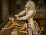 4:3 anal anal_penetration antelope anthro athletic athletic_anthro athletic_male bareback bared_teeth big_penis blood bodily_fluids bovid carpet claw_marks clenched_teeth cum cum_in_ass cum_inside cum_on_ground cum_while_penetrated dominant dominant_anthro dominant_male duo ejaculation eyes_closed felid from_behind_position fur furniture gazelle genital_fluids genitals gore hanging_penis hi_res horn horn_grab inside kneeling lion male male/male mammal muscular muscular_anthro muscular_male nude_anthro nude_male open_mouth orcfun painting_(artwork) pantherine penetration penile penile_penetration penis pillow predator/prey predator_dom_prey_sub predator_penetrating_prey questionable_consent rough_sex sex size_difference sofa sofa_sex submissive submissive_anthro submissive_male table tail teeth teeth_showing tight_fit tile tile_wall wall_(structure) white_body white_fur window wound_on_back