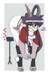 2_horns absurd_res anthro bent_over black_hair blush bottomwear bottomwear_down bovid brown_eyes caprine cellphone clothed clothing dipstick_limbs dipstick_tail dipstick_toes ear_piercing electronics femboy fur goat grey_body grey_fur hair heart_symbol hi_res hooves horn long_hair looking_at_viewer male mammal markings multicolored_body multicolored_fur oversized_clothing oversized_topwear partially_clothed phone piercing shorts shorts_down simple_background solo tail tail_markings talking_to_viewer tongue tongue_piercing topwear tripod two_tone_body two_tone_fur white_body white_fur zel_vilkoinen_(zelripheth) zelripheth