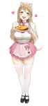  1girl :d absurdres alternate_costume black_shoes blonde_hair blue_eyes breasts commentary_request food frilled_shirt frills full_body highres holding holding_plate k-on! kotobuki_tsumugi large_breasts long_hair looking_at_viewer maid mary_janes necktie omelet omurice open_mouth pink_necktie pink_skirt plate puffy_short_sleeves puffy_sleeves saya_endo_(27) shirt shoes short_sleeves simple_background skirt smile standing teeth thick_eyebrows thighhighs thighs tongue upper_teeth_only white_background white_shirt white_thighhighs 