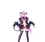  1girl ass_visible_through_thighs azarin_(kouyoku_senki_exs-tia) breasts clothing_cutout corruption dark_persona demon_girl demon_tail demon_wings elbow_gloves game_cg garter_straps gloves hair_intakes head_wings heart_cutout inoino kouyoku_senki_exs-tia large_breasts large_variant_set liberator_(exs-tia) liberator_azarin_(exs-tia) long_hair looking_at_viewer navel non-web_source official_art pink_hair purple_eyes purple_hair skirt smile solo tail thighhighs transparent_background variant_set wings 