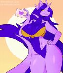  2d_animation amethystdust animated anthro big_breasts bouncing_breasts breasts dragon duo female hand_on_hip scalie short_playtime wings 