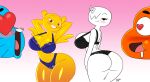 accessory aeolus06 antlers big_breasts big_butt black_clothing black_panties black_underwear blue_clothing blue_panties blue_underwear blush bodily_fluids breasts butt carrie_krueger cartoon_network clothing darwin_watterson drooling fairy felid feline female fish ghost glistening glistening_body gradient_background group gumball_watterson hair hair_accessory hair_over_eye hairpin hands_behind_head heart_eyes heart_symbol hi_res horn looking_at_viewer male male/female mammal marine panties penny_fitzgerald pose presenting saliva signature simple_background smile spirit teasing the_amazing_world_of_gumball thick_thighs underwear whiskers wide_hips