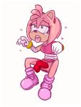  amy_rose anthro bodily_fluids disembodied_penis echidna eulipotyphlan female fur genitals hedgehog male male/female mammal monotreme mrplow34 penis pink_body pink_fur red_body red_fur solo sonic_boom sonic_the_hedgehog_(series) tears tongue tongue_out 