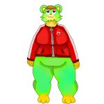  1:1 alpha_channel animal_crossing anthro belly big_belly big_breasts big_calves big_feet big_hands biped bottomless breasts charlise_(animal_crossing) clothed clothing curvaceous curvy_figure featureless_crotch feet female green_body hair hi_res jacket makeup mammal meatfox nintendo overweight overweight_anthro overweight_female short_hair slightly_chubby smile solo thick_thighs topwear ursid video_games voluptuous wide_hips 