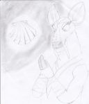  absurd_res admiring anthro cervid cervine clothed clothing dreamworks female graphite_(artwork) happy hi_res huifang_(paws_of_destiny) kung_fu_panda mammal pencil_(artwork) seashell shell smile solo traditional_media_(artwork) uncle_sam_the_man water_deer 