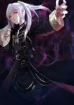  1girl belt fire_emblem fire_emblem_awakening gimkamres04 grima_(fire_emblem) highres hood hood_down long_hair long_sleeves parted_lips red_eyes robin_(fire_emblem) robin_(fire_emblem)_(female) solo twintails white_hair 