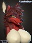  anthro breasts bust_portrait canid canine chunkerbuns female fox franchesca_(garasaki) mammal portrait solo 