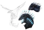  2020 ambiguous_gender blue_eyes claws digital_media_(artwork) dragon feral hi_res horn membrane_(anatomy) membranous_wings open_mouth scales scalie solo soulsplosionsketches spines teeth tongue western_dragon wings 
