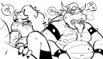  anthro balls bowser duo female genitals gynomorph_(lore) hi_res koopa lavabath looking_pleasured male male/female mario_bros monochrome nina_(lavabath) nintendo nipples oral penis scalie steam tongue tongue_out video_games 