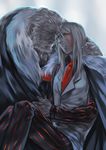  armor bad_id bad_pixiv_id beard cape dark_persona facial_hair fate/zero fate_(series) long_hair lord_el-melloi_ii male_focus multiple_boys necktie older red_eyes rider_(fate/zero) striped vertical_stripes vest waistcoat waver_velvet white_hair xm3bp6 