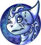 2020 abstract_background activision alpha_channel ambiguous_form ambiguous_gender bite_mark bite_mark_on_head blue_eyes broken_horn chin_frill dragon facial_scar fan_character female_(lore) frill_(anatomy) goldengriffiness head_crest head_frill hi_res horn myst_(goldengriffiness) mythological_creature mythological_scalie mythology scalie scar signature spyro_the_dragon star the_legend_of_spyro white_body white_horn