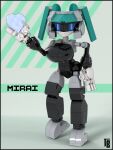 3_fingers big_breasts black_border blue_eyes border breasts clothed clothing female fingers futuristic glowing glowing_eyes hi_res huge_breasts humanoid industrial machine mirai_(thiccbrick) model_kit robot robotic solo standing synthetic thiccbrick tight_clothing white_body